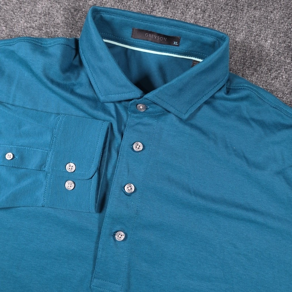 Greyson Brrr Polo Shirt Mens XL Blue brrr Cooling Long Sleeve Golf Performance